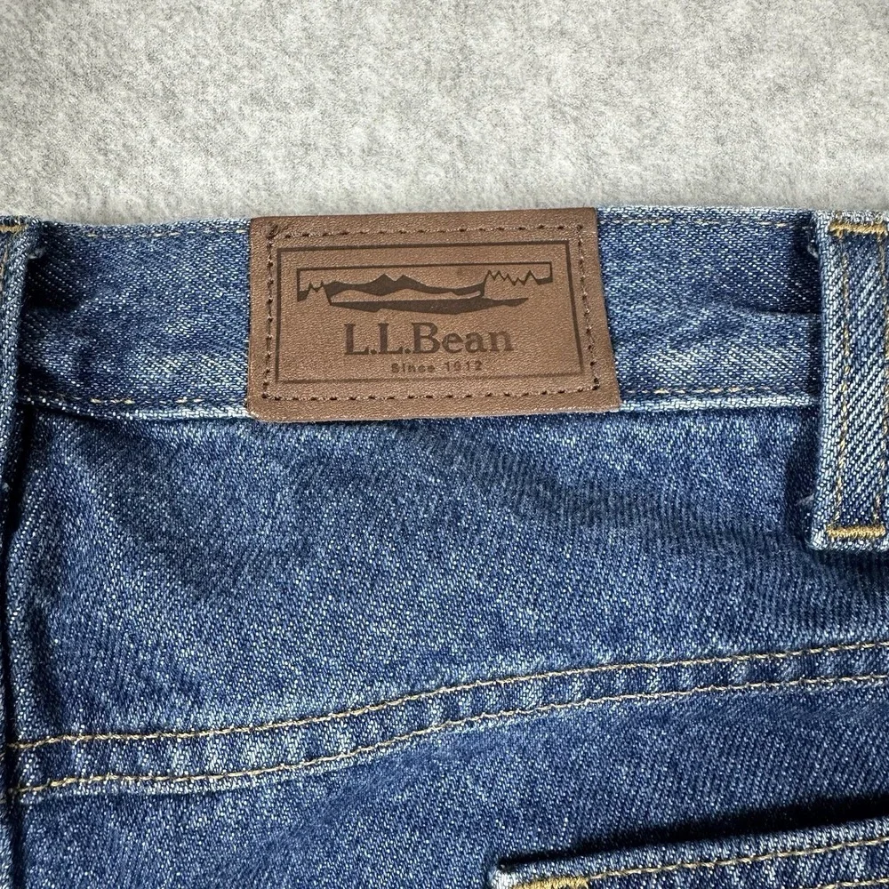 LL Bean Men's Flannel Lined Vintage 90s Jeans 36x30 Elastic Waist Workwear Warm